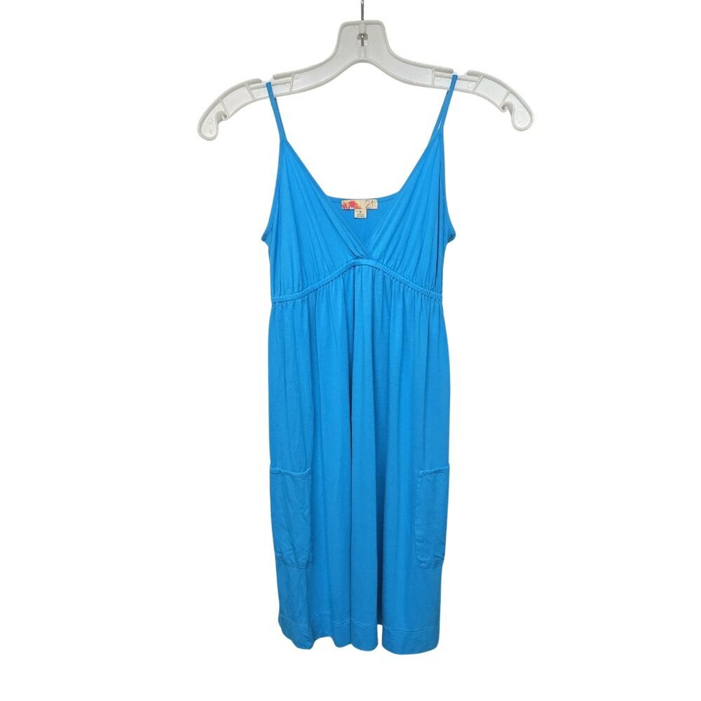 Vintage Y2K Forever 21 Babydoll Dress Sz S Empire Waist Spaghetti Straps Pockets
